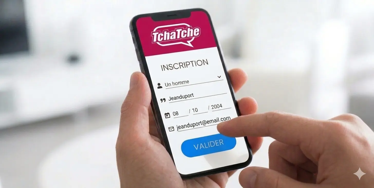 Interface simplifiée pour créer un compte chat facilement.